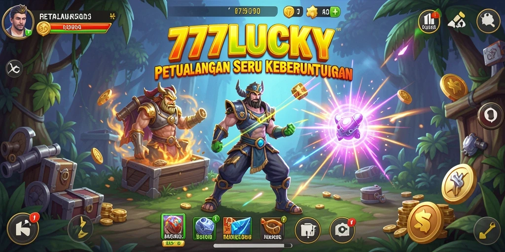 Tampilan gameplay 777LUCKY yang penuh petualangan dan tantangan seru.