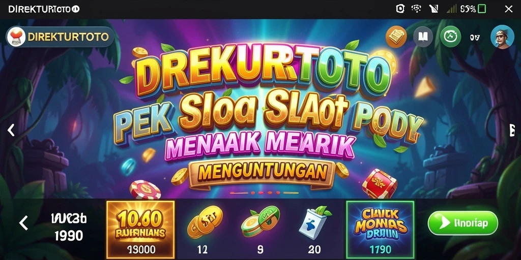 Screenshot gameplay slot DIREKTURTOTO yang penuh warna.