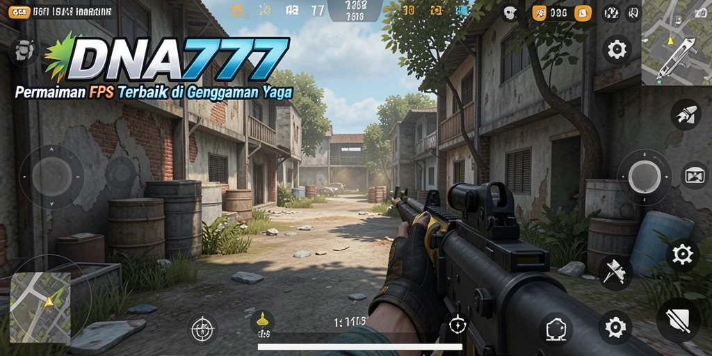 Tampilan gameplay seru dengan aksi tembak-menembak di DNA777.
