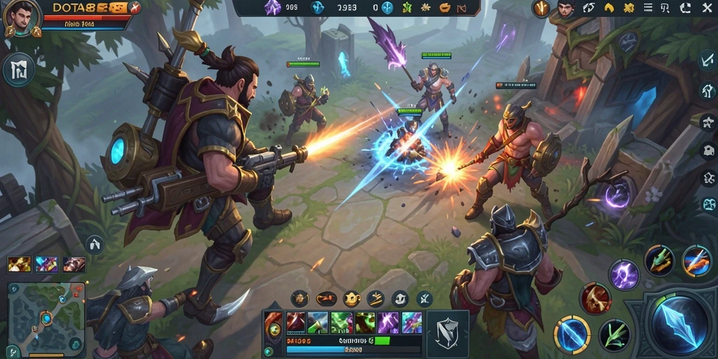 Tampilan seru pertempuran di DOTA88 dengan karakter dan peta menawan.