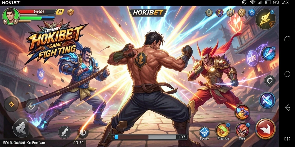 Gameplay seru dan mendebarkan dalam HOKIBET saat karakter bertarung.