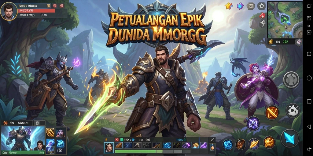 Screenshot utama INS55 menampilkan pertarungan epik antara pemain dan monster.