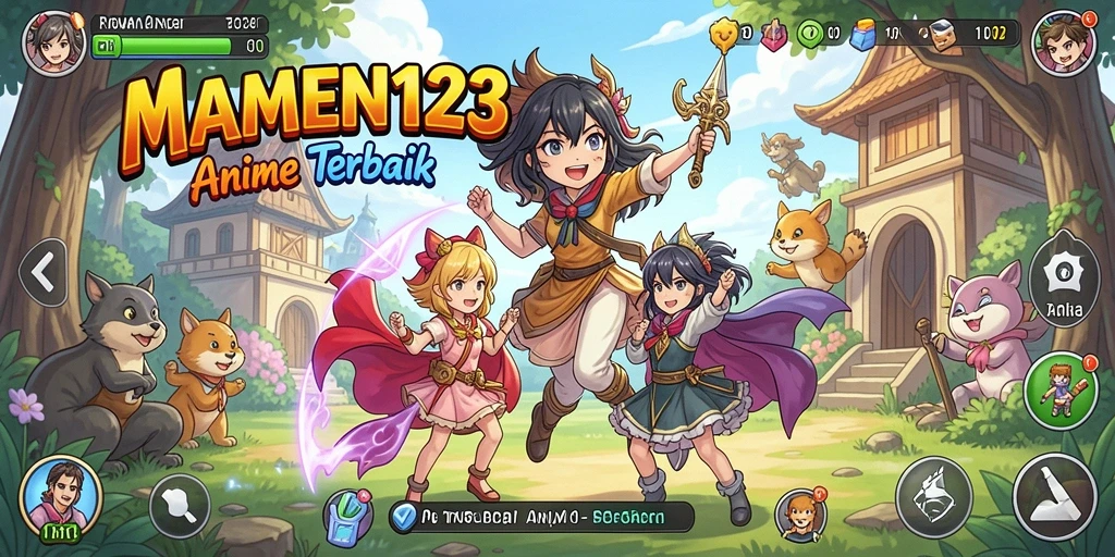 Tampilan gameplay dari MAMEN123 yang mengesankan dan penuh warna.