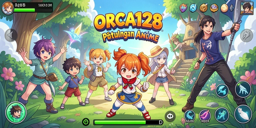 Tampilan gameplay ORCA128 yang memukau dengan karakter anime.