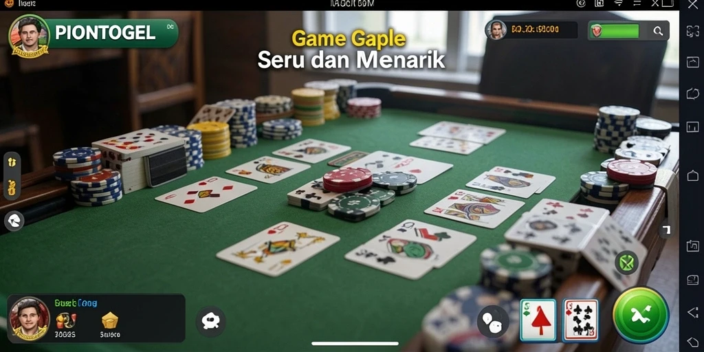 Tampilan gameplay Gaple yang seru di PIONTOGEL.