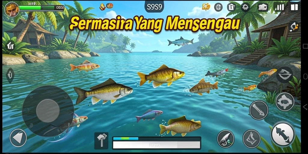 Tampilan menarik dari gameplay S9S9 saat memancing ikan.