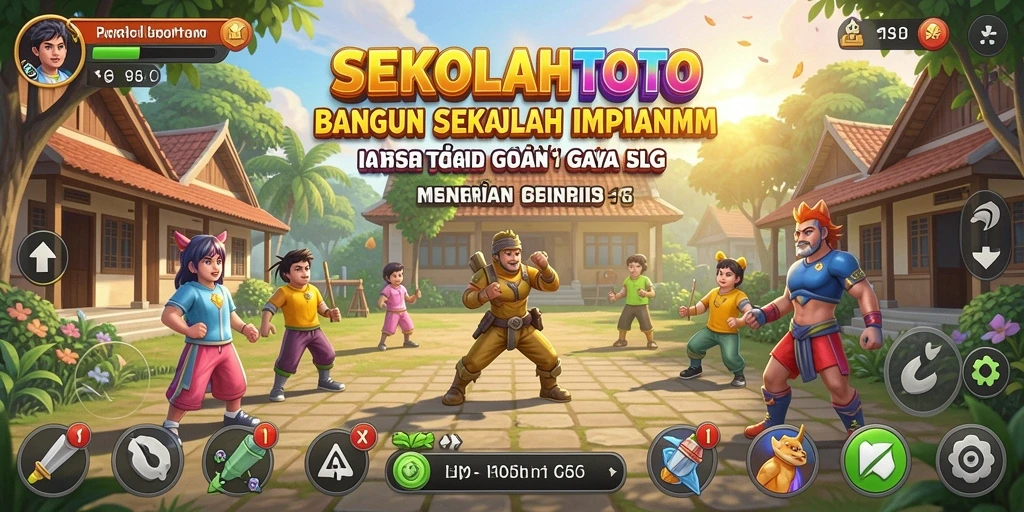 Tampilan gameplay SEKOLAHTOTO dengan elemen SLG yang mengesankan.