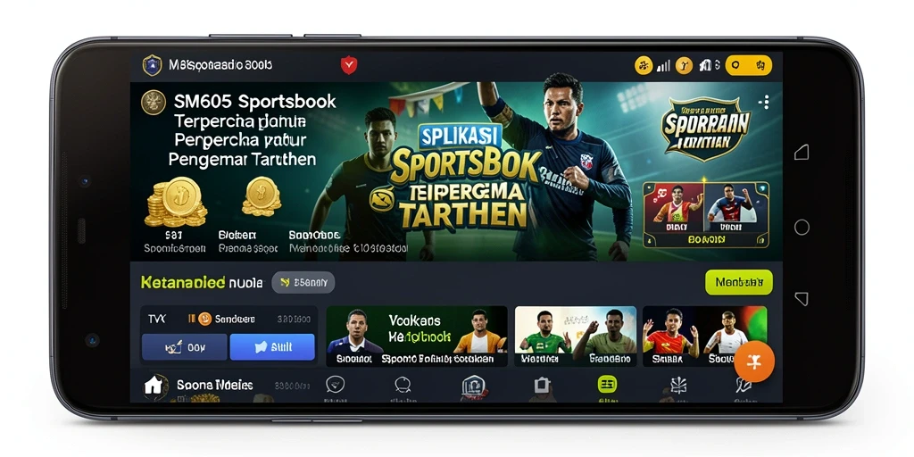 Tampilan gameplay yang dinamis dalam aplikasi Sportsbook SM605.