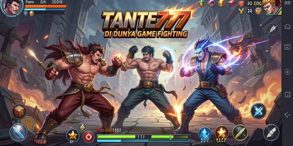 Screenshot TANTE777 menampilkan aksi pertarungan mendebarkan dalam game Fighting.