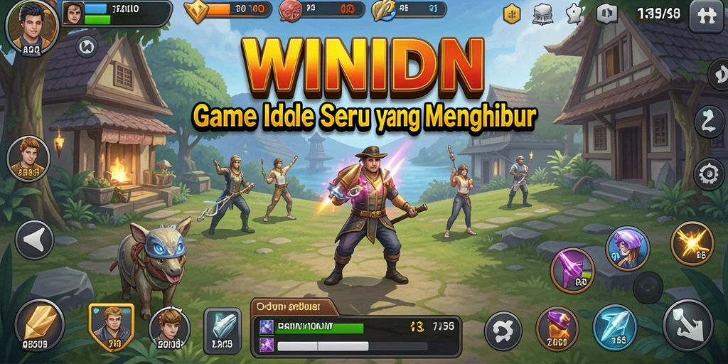 Tampilan screenshot WINIDN menampilkan tindakan gameplay Idle yang menghibur.
